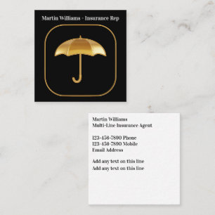 Classy Multi Line Insurance Agent Square Business Card