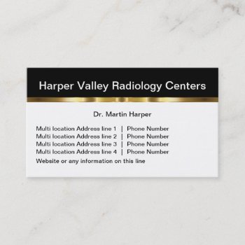 Classy Multiple Location Radiology Medical Business Card by Luckyturtle at Zazzle
