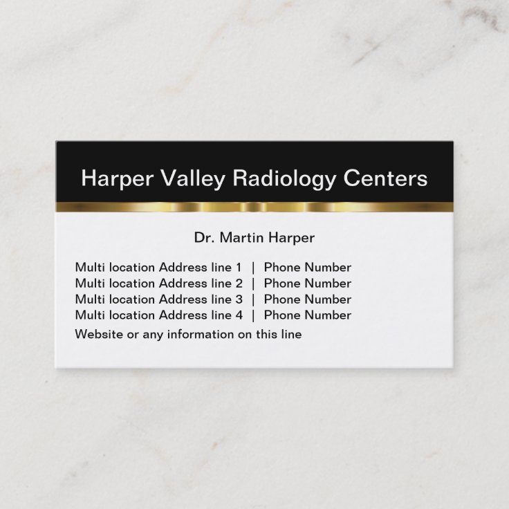 Classy Multiple Location Radiology Medical Business Card Zazzle