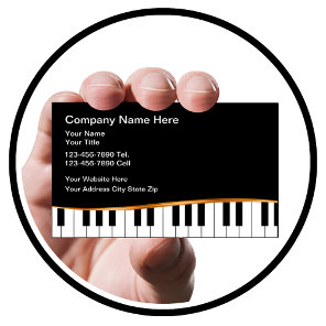 Classy Music Business Cards Piano Theme