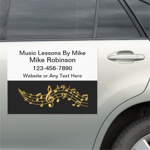 Classy Music Lessons Magnetic Car Signs