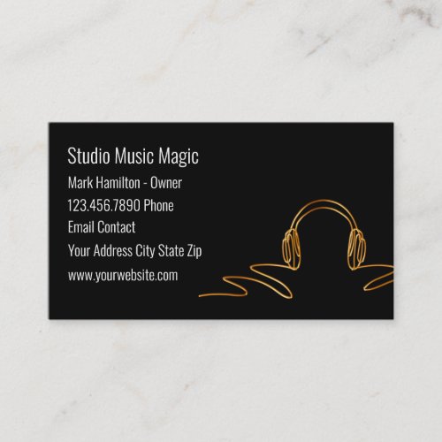 Classy Music Recording Studio Business Card