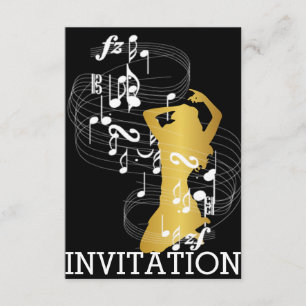 Classy Musical Dance Cabaret Vip Girl Invitation