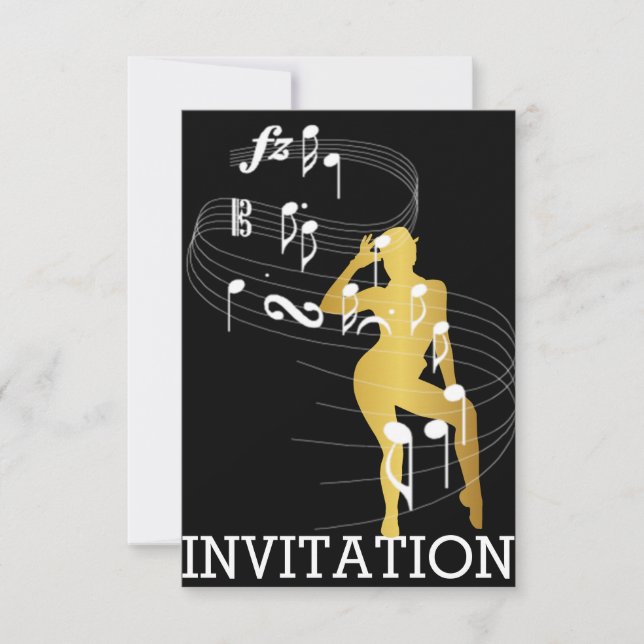 Classy Musical Dance Cabaret Vip Invitation (Front)