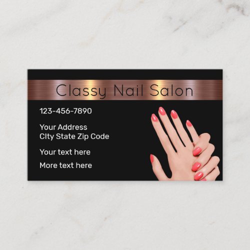 Classy Nail Beauty Salon Business Card