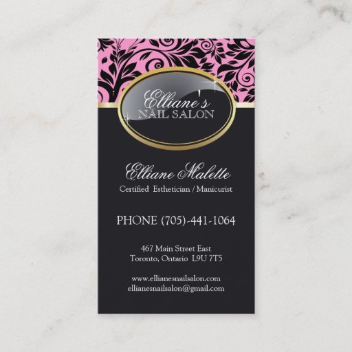 Customizable Classy Nail Salon and Aesthetics Business Cards