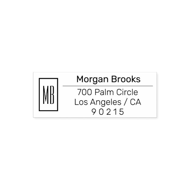 Classy Name & Monogram Address Self-inking Stamp (Design)
