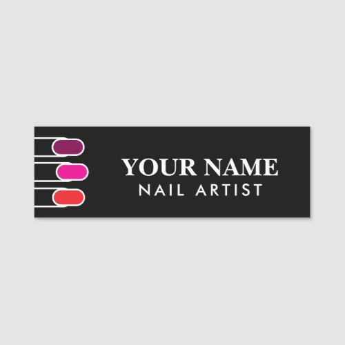 Classy name tag for nail artist in beauty salon