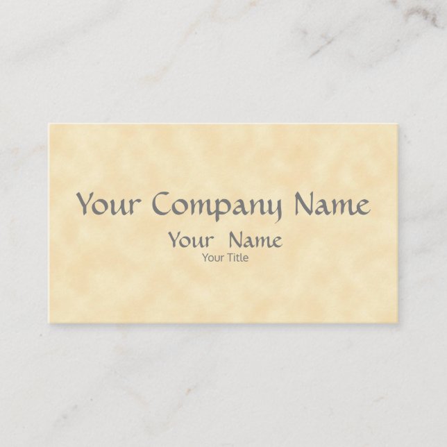 Classy Natural Parchment All-Purpose Business Card (Front)