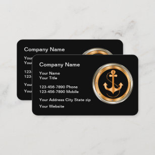 Classy Nautical Anchor Double Side Business Card