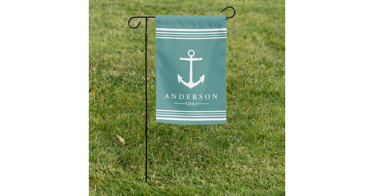 Classy Nautical Anchor Stripes Garden Flag Zazzle Com - Personalized Nautical Garden Flags Classy Nautical Anchor Stripes Garden Flag Zazzle Com - Personalized Nautical Garden Flags