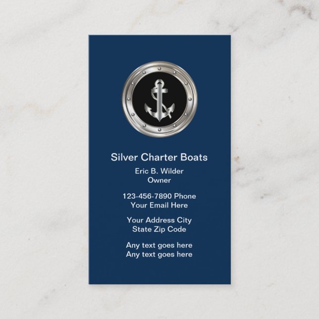 Classy Nautical Business Cards (Front)