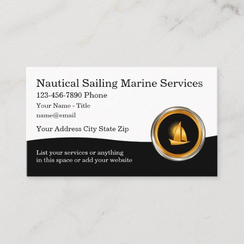 Classy Nautical Marine Sailing Business Cards
