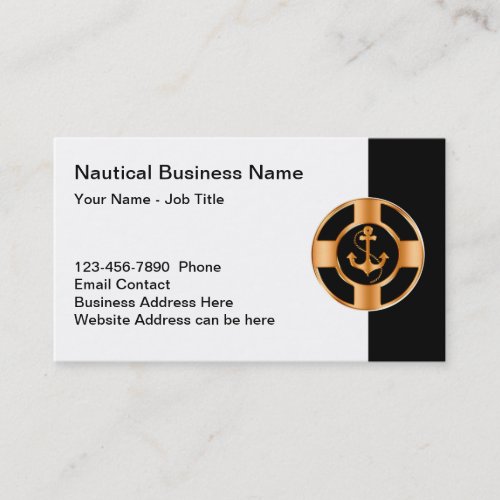 Classy Nautical Theme Boat Anchor Business Card