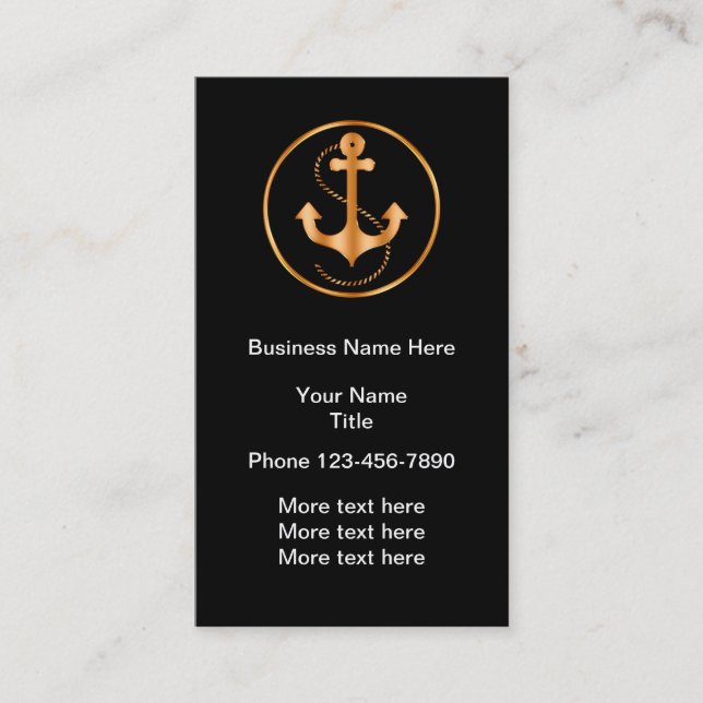 Classy Nautical Theme Business Cards (Front)