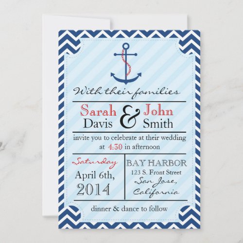 Classy Nautical Wedding Invitation