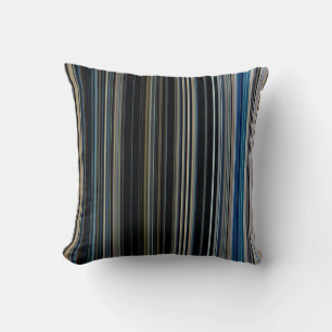 Classy Navy and Gold Multicolor Stripes Throw Pillow