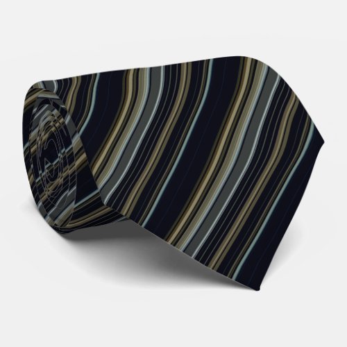 Classy Navy and Gold Stripes Neck Tie