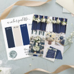 Classy Navy Ivory Wedding colors Palette Card 2024<br><div class="desc">Classy Navy Ivory Wedding colors Palette Card 2024</div>