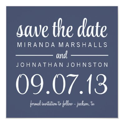 Classy Navy Photo Save The Date Invites