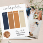 Classy Navy Rust Wedding colors PalettePaper Sheet<br><div class="desc">Classy Navy Rust Wedding colors Palette Card 2024</div>
