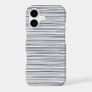 Classy Navy Watercolor Stripes iPhone 17 Case