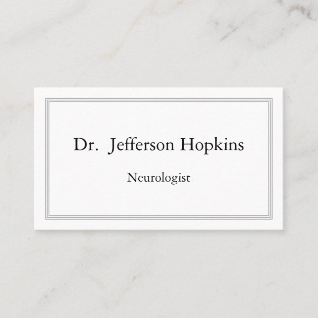 Classy Neurologist Business Card (Front)