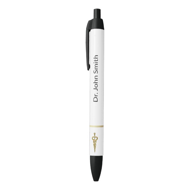 Classy Noble Elegant Gold Silver Asclepius Medical Pen (Top (Vertical))