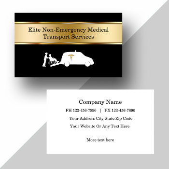 Classy Non Emergency Medical Transport Business Card by Luckyturtle at Zazzle