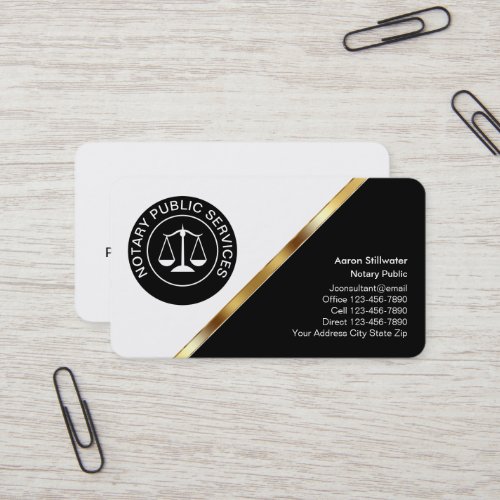 Classy Notary Business Cards