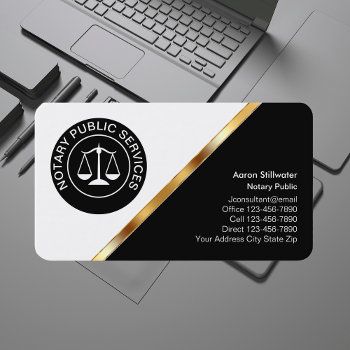 Classy Notary Business Cards by Luckyturtle at Zazzle