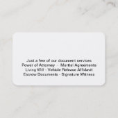 Classy Notary Business Cards Design Template (Back)