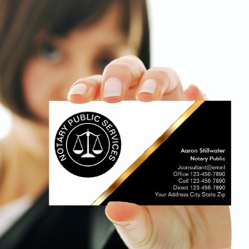 Classy Notary Business Cards Design Template by Luckyturtle at Zazzle