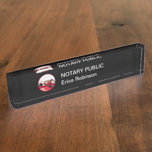 Classy Notary Public Acrylic Desk Nameplates