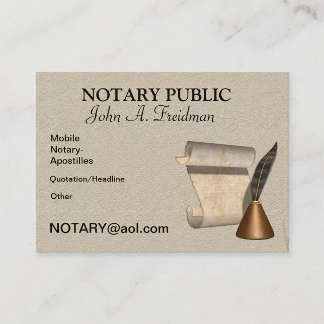 CLASSY NOTARY PUBLIC Business Card Zazzle
