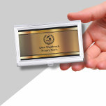 Classy Notary Public Business Card Holder<br><div class="desc">Classy Notary Public theme business card holder with elegant notary emblem you can use on our business card case or replace with your own logo. Designed to hold your business cards and protect them in style for Notary,  Certifier,  or Signtator.</div>