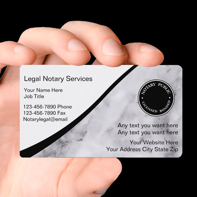 Classy Notary Public Business Card Template (Creator Uploaded)