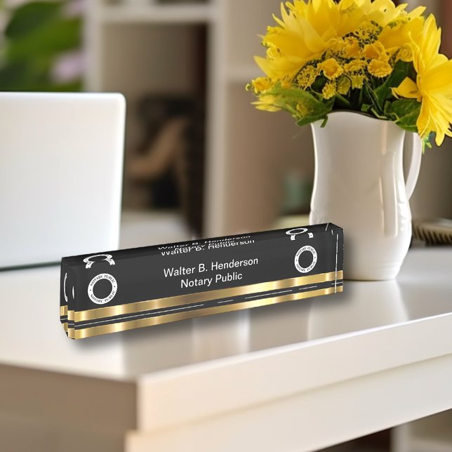 Classy Notary Public Desk Name Plate (Creator Uploaded)