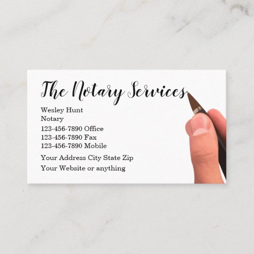 Classy Notary Public Modern  Business Card