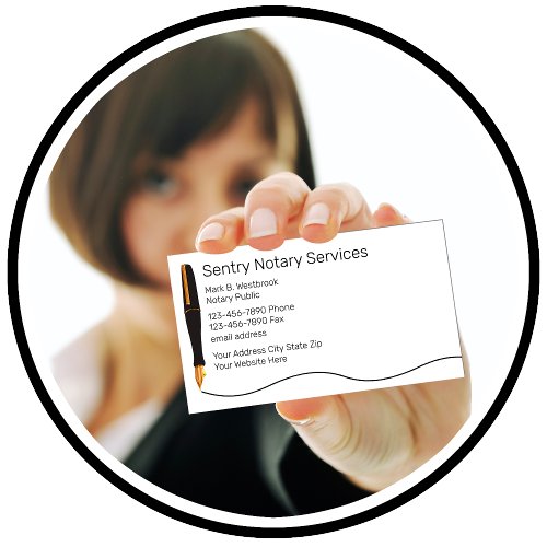 Classy Notary Public Services Business Card