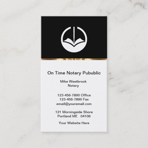 Classy Notary Public Vertical Business Cards