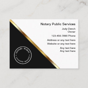 Classy Notary Service Business Cards