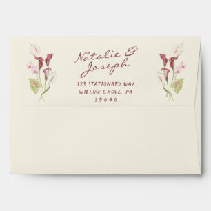 Classy Nouveau Art Hand Drawn Floral Wedding Envelope