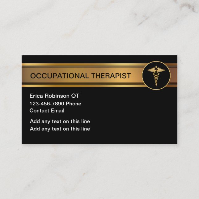 Classy Occupational Therapist Business Cards (Front)