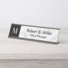 Classy Office Monogram Executive Desk Name Plaque