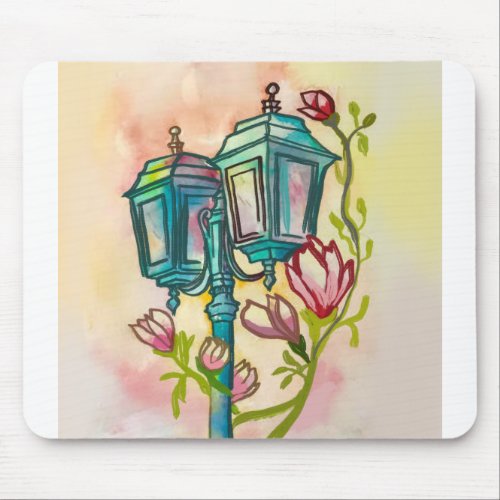 Classy Old Street Lamp Mouse Pad