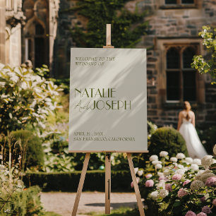 Classy Olive Green Fancy Chic Wedding Welcome Sign