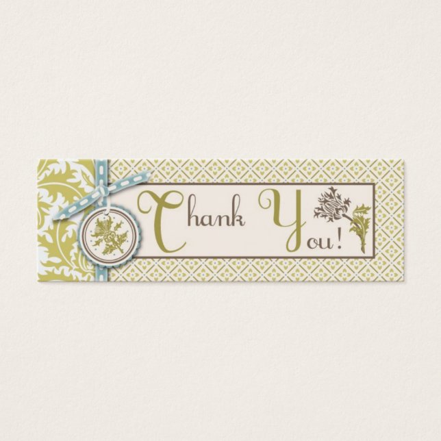 Classy Olive TY Skinny Gift Tag (Front)