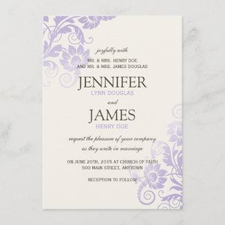 Classy Ombre Lilac Wedding Invitations
