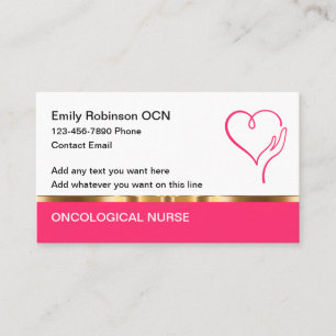 Classy Oncological Nurse Elegant Business Cards